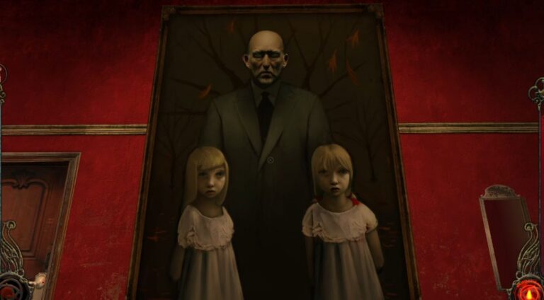 Quadro retratando Therese e Jeanette Voerman com quem seria o "pai" delas